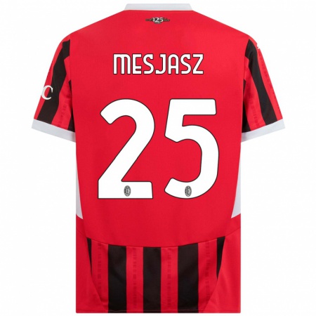 Kandiny Női Małgorzata Mesjasz #25 Piros Fekete Hazai Jersey 2024/25 Mez Póló Ing