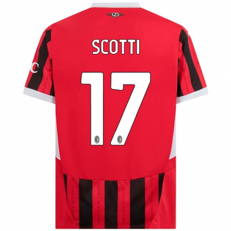 Kandiny Női Filippo Scotti #17 Piros Fekete Hazai Jersey 2024/25 Mez Póló Ing