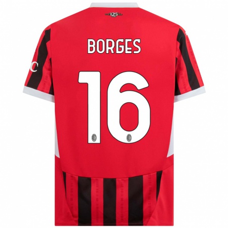 Kandiny Női Lenny Borges #16 Piros Fekete Hazai Jersey 2024/25 Mez Póló Ing