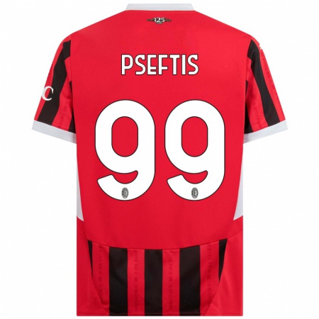 Kandiny Női Fotios Pseftis #99 Piros Fekete Hazai Jersey 2024/25 Mez Póló Ing