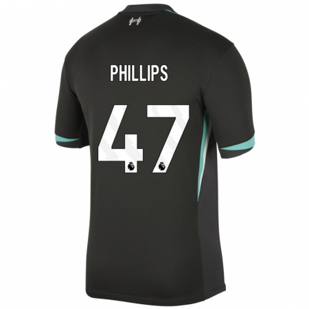 Kandiny Női Nathaniel Phillips #47 Fekete Antracit Fehér Idegenbeli Jersey 2024/25 Mez Póló Ing