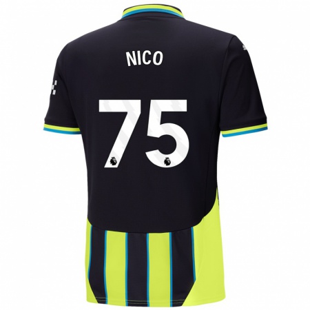 Kandiny Női Nico O'reilly #75 Kék Sárga Idegenbeli Jersey 2024/25 Mez Póló Ing