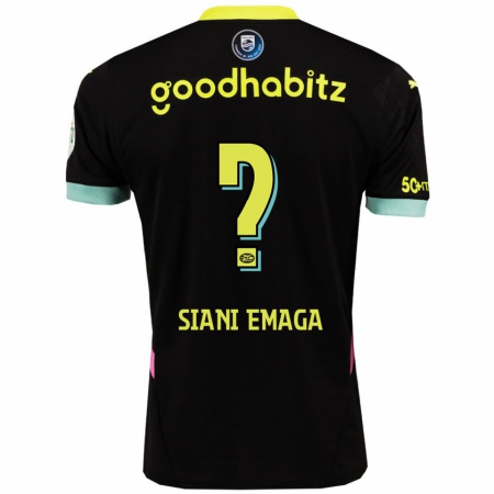 Kandiny Női Ezechiel Siani Emaga #0 Fekete Sárga Idegenbeli Jersey 2024/25 Mez Póló Ing