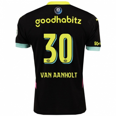 Kandiny Női Patrick Van Aanholt #30 Fekete Sárga Idegenbeli Jersey 2024/25 Mez Póló Ing