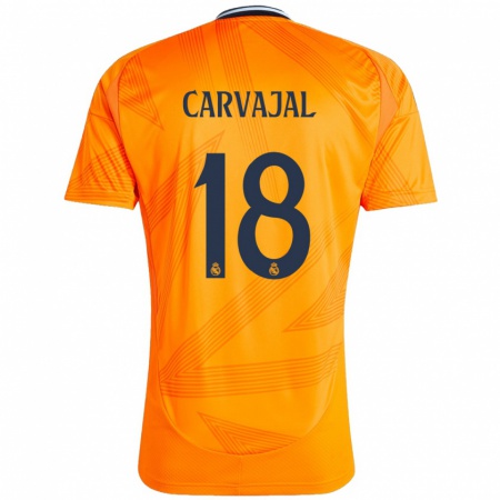 Kandiny Női Ángel Carvajal #18 Narancs Idegenbeli Jersey 2024/25 Mez Póló Ing