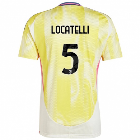 Kandiny Női Manuel Locatelli #5 Napsárga Idegenbeli Jersey 2024/25 Mez Póló Ing