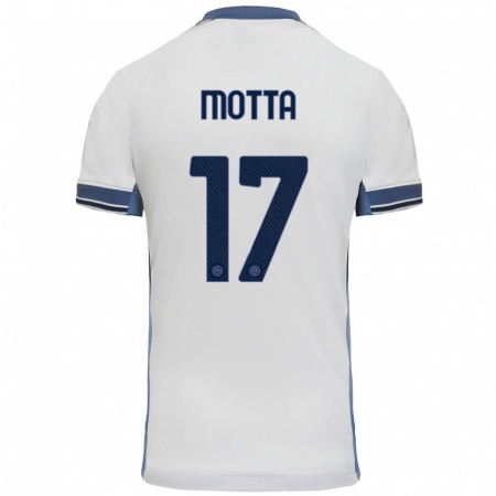 Kandiny Női Matteo Motta #17 Fehér Szürke Idegenbeli Jersey 2024/25 Mez Póló Ing