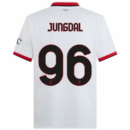 Kandiny Női Andreas Jungdal #96 Fehér Fekete Piros Idegenbeli Jersey 2024/25 Mez Póló Ing