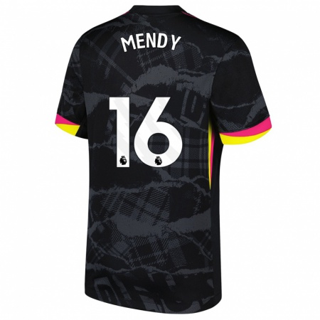 Kandiny Női Edouard Mendy #16 Fekete Rózsaszín Harmadik Számú Jersey 2024/25 Mez Póló Ing