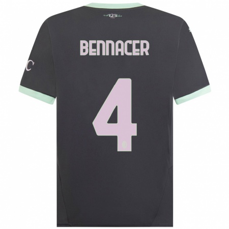 Kandiny Női Ismaël Bennacer #4 Szürke Harmadik Számú Jersey 2024/25 Mez Póló Ing