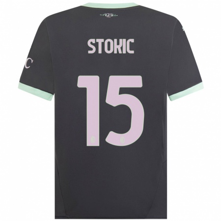 Kandiny Női Sara Stokić #15 Szürke Harmadik Számú Jersey 2024/25 Mez Póló Ing