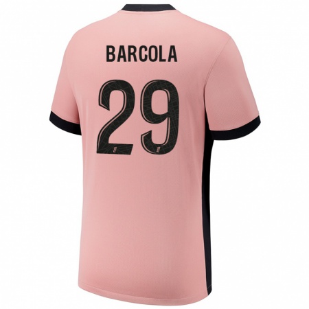 Kandiny Női Bradley Barcola #29 Rozsda Rózsaszín Harmadik Számú Jersey 2024/25 Mez Póló Ing