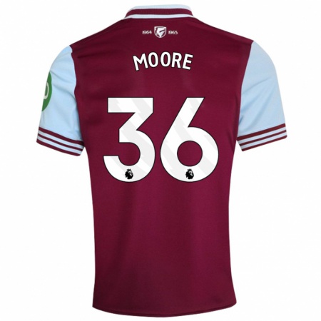 Kandiny Gyermek Sean Moore #36 Sötétvörös Hazai Jersey 2024/25 Mez Póló Ing