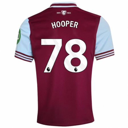 Kandiny Gyermek Finley Hooper #78 Sötétvörös Hazai Jersey 2024/25 Mez Póló Ing