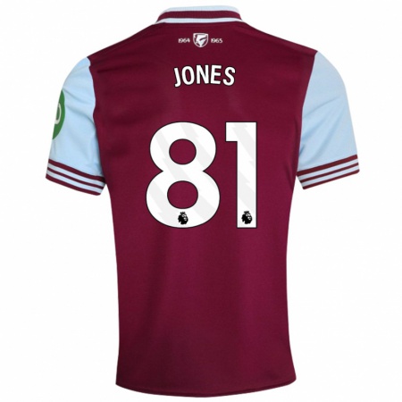 Kandiny Gyermek Liam Jones #81 Sötétvörös Hazai Jersey 2024/25 Mez Póló Ing