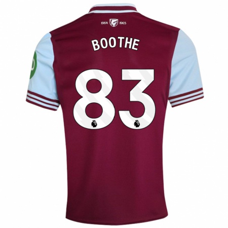 Kandiny Gyermek Sebastian Boothe #83 Sötétvörös Hazai Jersey 2024/25 Mez Póló Ing