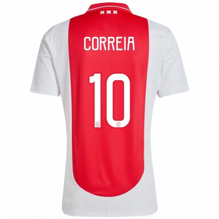 Kandiny Gyermek Tim Correia #10 Piros Fehér Hazai Jersey 2024/25 Mez Póló Ing