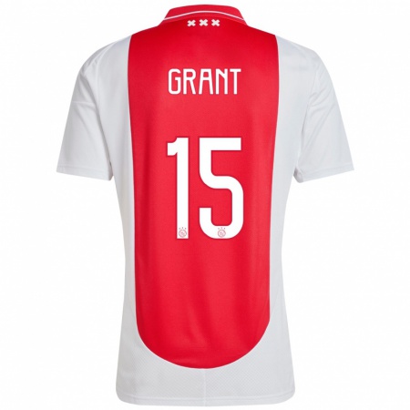 Kandiny Gyermek Chasity Grant #15 Piros Fehér Hazai Jersey 2024/25 Mez Póló Ing