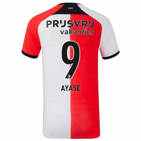 Kandiny Gyermek Ayase Ueda #9 Piros Fehér Hazai Jersey 2024/25 Mez Póló Ing