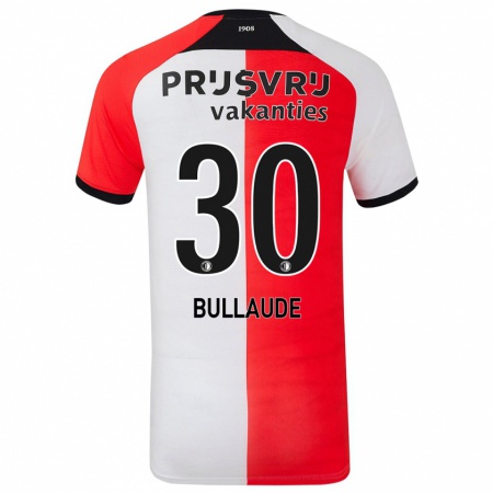 Kandiny Gyermek Ezequiel Bullaude #30 Piros Fehér Hazai Jersey 2024/25 Mez Póló Ing