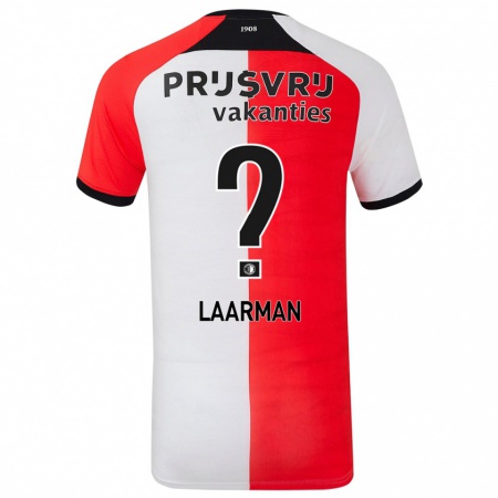 Kandiny Gyermek Jimmi Laarman #0 Piros Fehér Hazai Jersey 2024/25 Mez Póló Ing