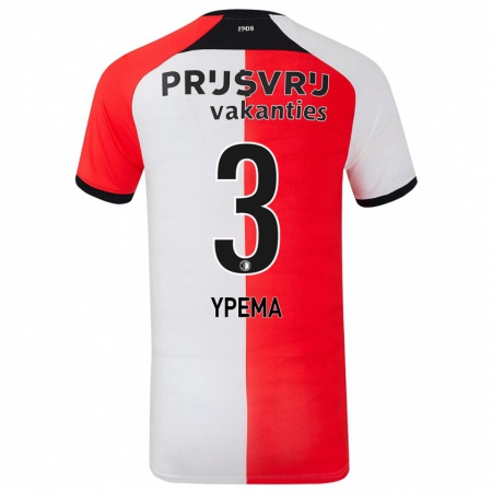 Kandiny Gyermek Danique Ypema #3 Piros Fehér Hazai Jersey 2024/25 Mez Póló Ing