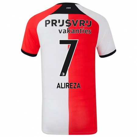 Kandiny Gyermek Alireza Jahanbakhsh #7 Piros Fehér Hazai Jersey 2024/25 Mez Póló Ing