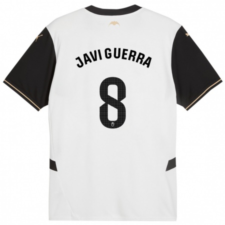 Kandiny Gyermek Javi Guerra #8 Fehér Fekete Hazai Jersey 2024/25 Mez Póló Ing