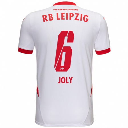 Kandiny Gyermek Lou-Ann Joly #6 Fehér Piros Hazai Jersey 2024/25 Mez Póló Ing