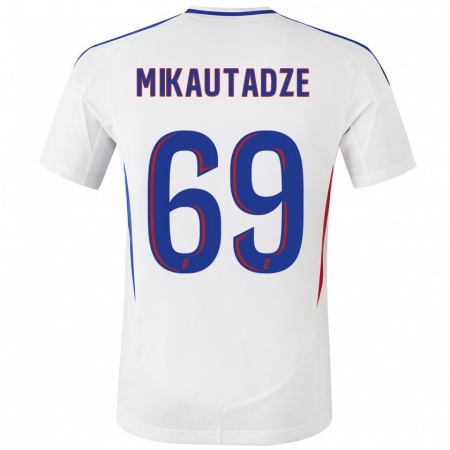 Kandiny Gyermek Georges Mikautadze #69 Fehér Kék Hazai Jersey 2024/25 Mez Póló Ing