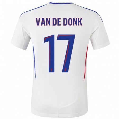 Kandiny Gyermek Daniëlle Van De Donk #17 Fehér Kék Hazai Jersey 2024/25 Mez Póló Ing