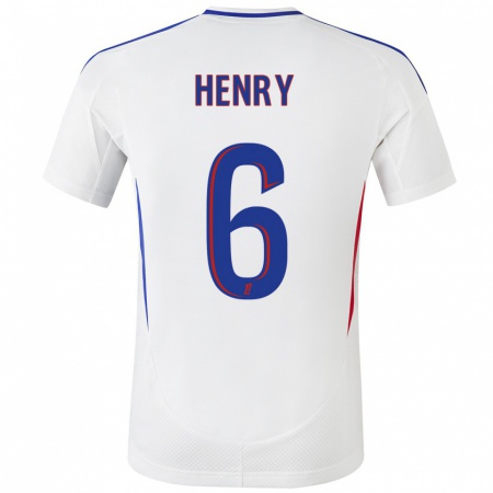 Kandiny Gyermek Amandine Henry #6 Fehér Kék Hazai Jersey 2024/25 Mez Póló Ing