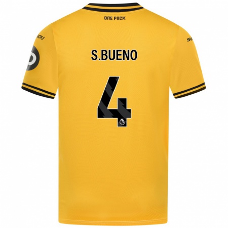 Kandiny Gyermek Santiago Bueno #4 Sárga Hazai Jersey 2024/25 Mez Póló Ing