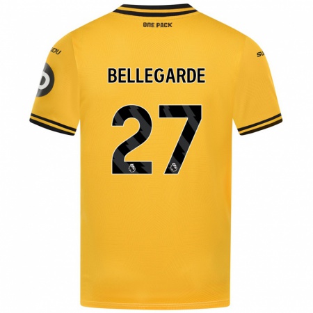 Kandiny Gyermek Jean-Ricner Bellegarde #27 Sárga Hazai Jersey 2024/25 Mez Póló Ing