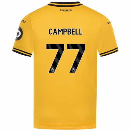 Kandiny Gyermek Chem Campbell #77 Sárga Hazai Jersey 2024/25 Mez Póló Ing