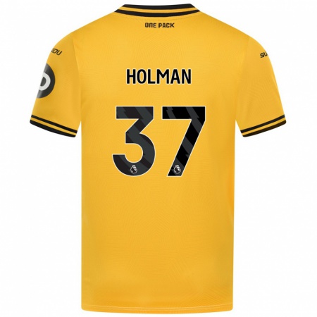 Kandiny Gyermek Fletcher Holman #37 Sárga Hazai Jersey 2024/25 Mez Póló Ing