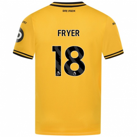 Kandiny Gyermek Hannah Fryer #18 Sárga Hazai Jersey 2024/25 Mez Póló Ing