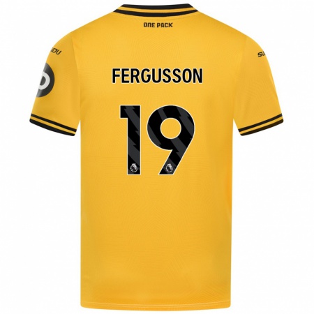 Kandiny Gyermek Liv Fergusson #19 Sárga Hazai Jersey 2024/25 Mez Póló Ing