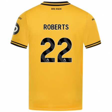 Kandiny Gyermek Beth Roberts #22 Sárga Hazai Jersey 2024/25 Mez Póló Ing