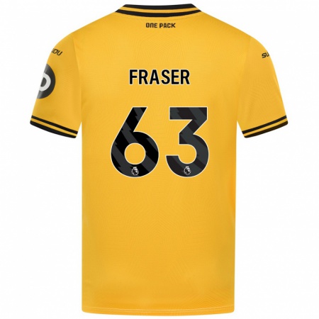 Kandiny Gyermek Nathan Fraser #63 Sárga Hazai Jersey 2024/25 Mez Póló Ing