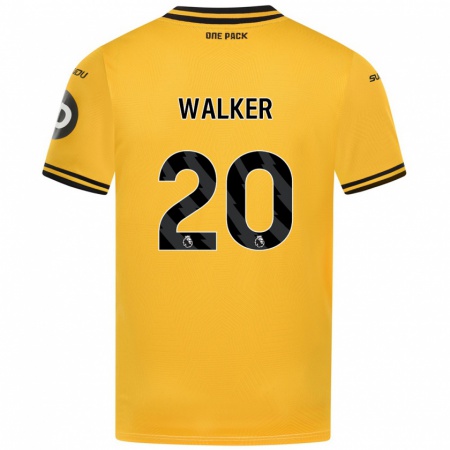 Kandiny Gyermek Lowri Walker #20 Sárga Hazai Jersey 2024/25 Mez Póló Ing