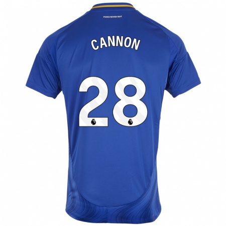 Kandiny Gyermek Tom Cannon #28 Kék Fehér Hazai Jersey 2024/25 Mez Póló Ing