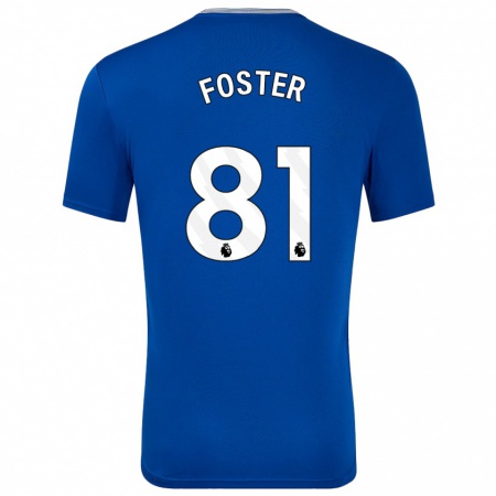 Kandiny Gyermek Harvey Foster #81 Kék -Val Hazai Jersey 2024/25 Mez Póló Ing