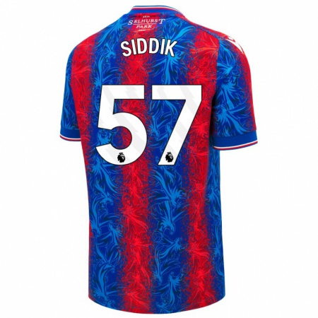 Kandiny Gyermek Cardo Siddik #57 Piros Kék Csíkok Hazai Jersey 2024/25 Mez Póló Ing