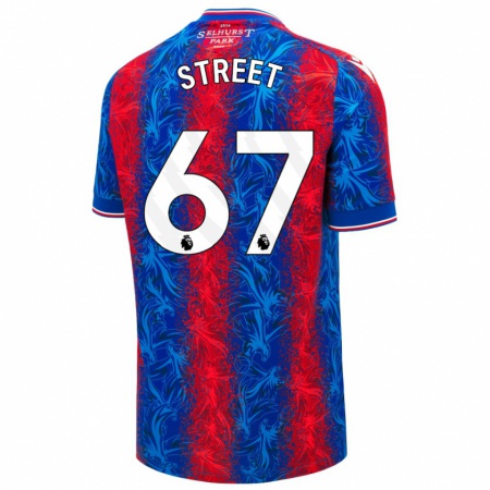 Kandiny Gyermek Rob Street #67 Piros Kék Csíkok Hazai Jersey 2024/25 Mez Póló Ing