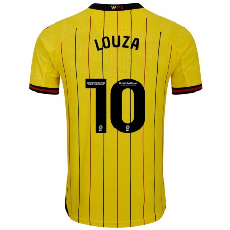 Kandiny Gyermek Imrân Louza #10 Sárga Fekete Hazai Jersey 2024/25 Mez Póló Ing