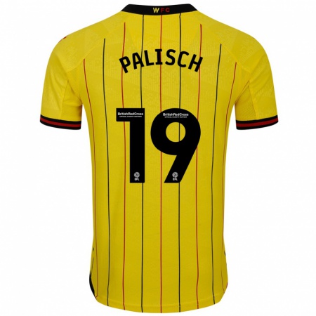 Kandiny Gyermek Alli Palisch #19 Sárga Fekete Hazai Jersey 2024/25 Mez Póló Ing