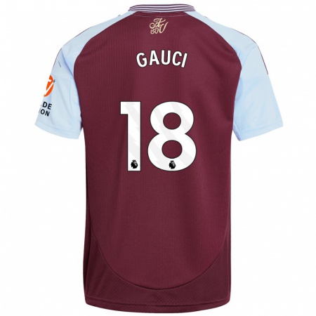 Kandiny Gyermek Joe Gauci #18 Bordó Égszínkék Hazai Jersey 2024/25 Mez Póló Ing