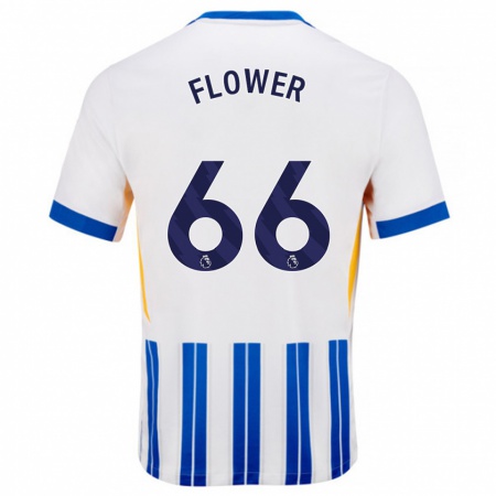 Kandiny Gyermek Louis Flower #66 Fehér Kék Csíkos Hazai Jersey 2024/25 Mez Póló Ing