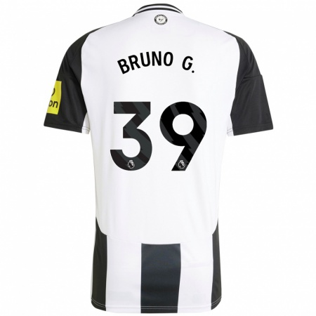 Kandiny Gyermek Bruno Guimarães #39 Fehér Fekete Hazai Jersey 2024/25 Mez Póló Ing